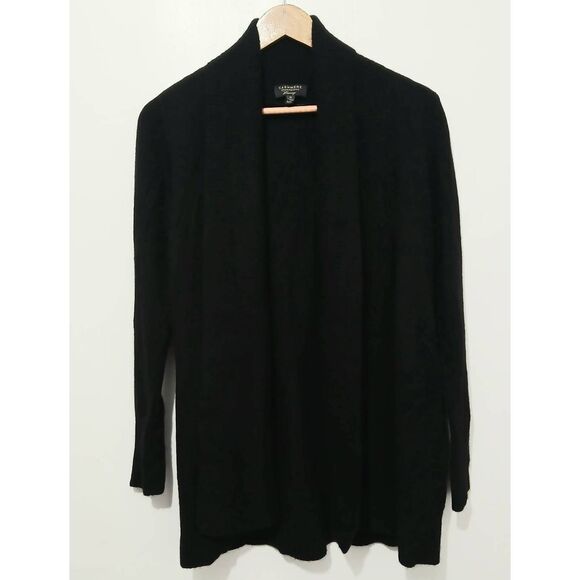 Charter club womens medium LUXURY CASHMERE cardigan sweater black